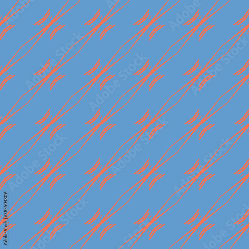 Vector seamless pattern background texture with geometric shapes, colored in blue, orange colors.