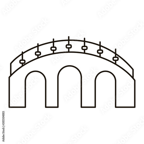 chinese wall structure line style icon