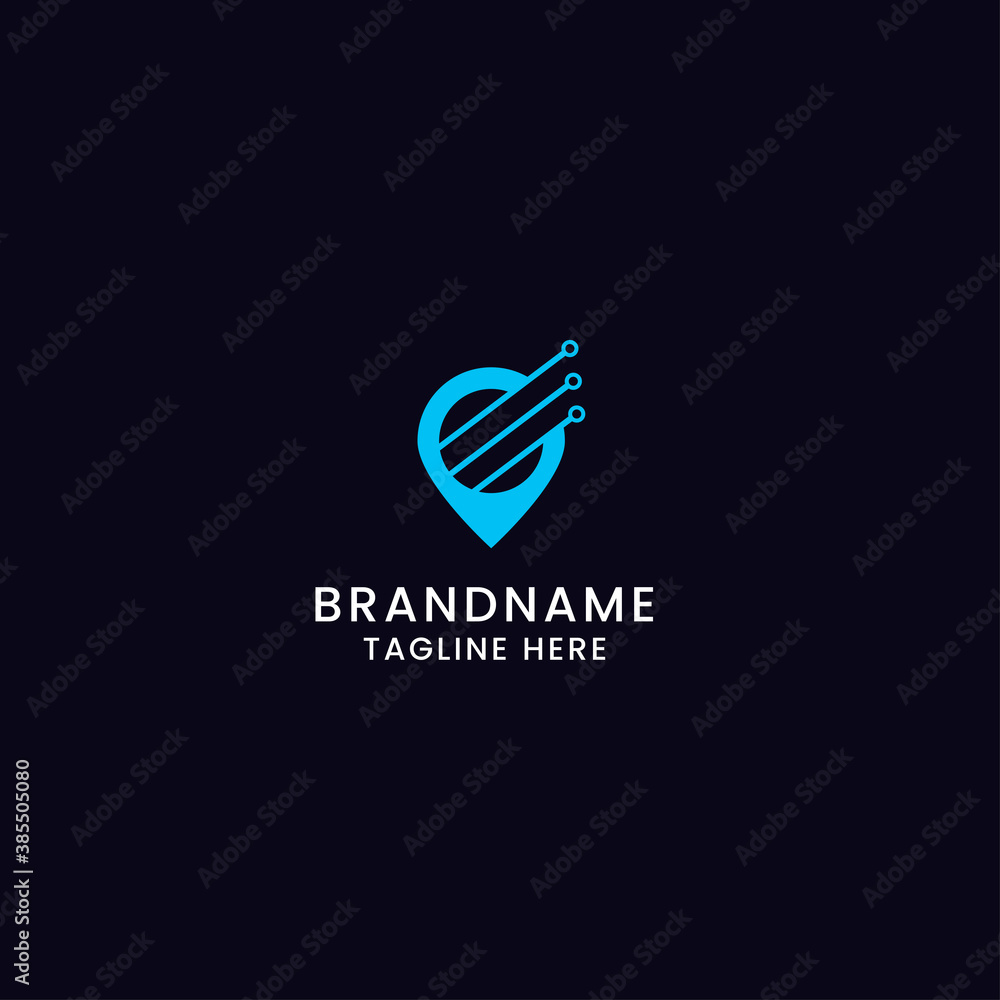 Pin map location abstract tech logo icon design template vector Pin map location abstract tech logo icon design template vector