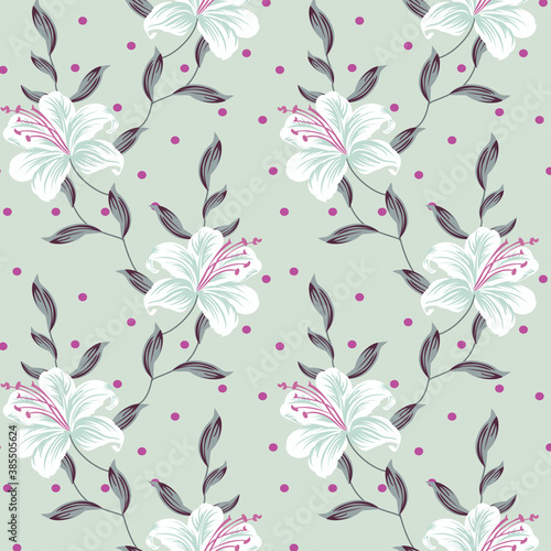 seamless small vector flower design pattern on background