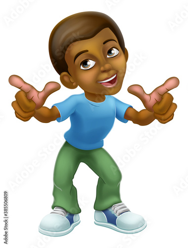 A happy young black little ...