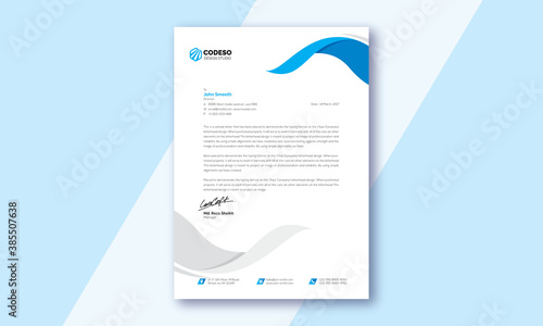 Clean Letterhead Design Vector Template