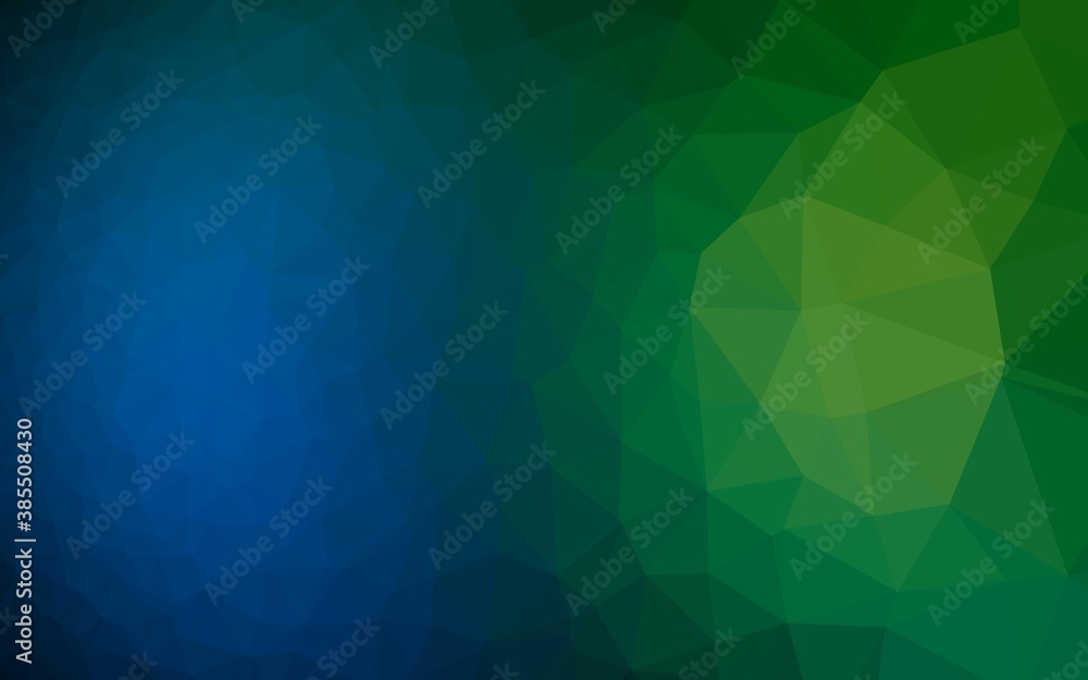 Fototapeta premium Dark Blue, Green vector abstract polygonal cover.