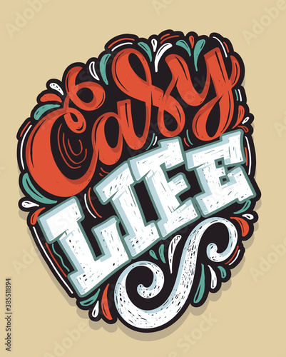 Lettering quote - cute hand drawn doodle postcard. Lettering art for poster, banner, t-shirt design.