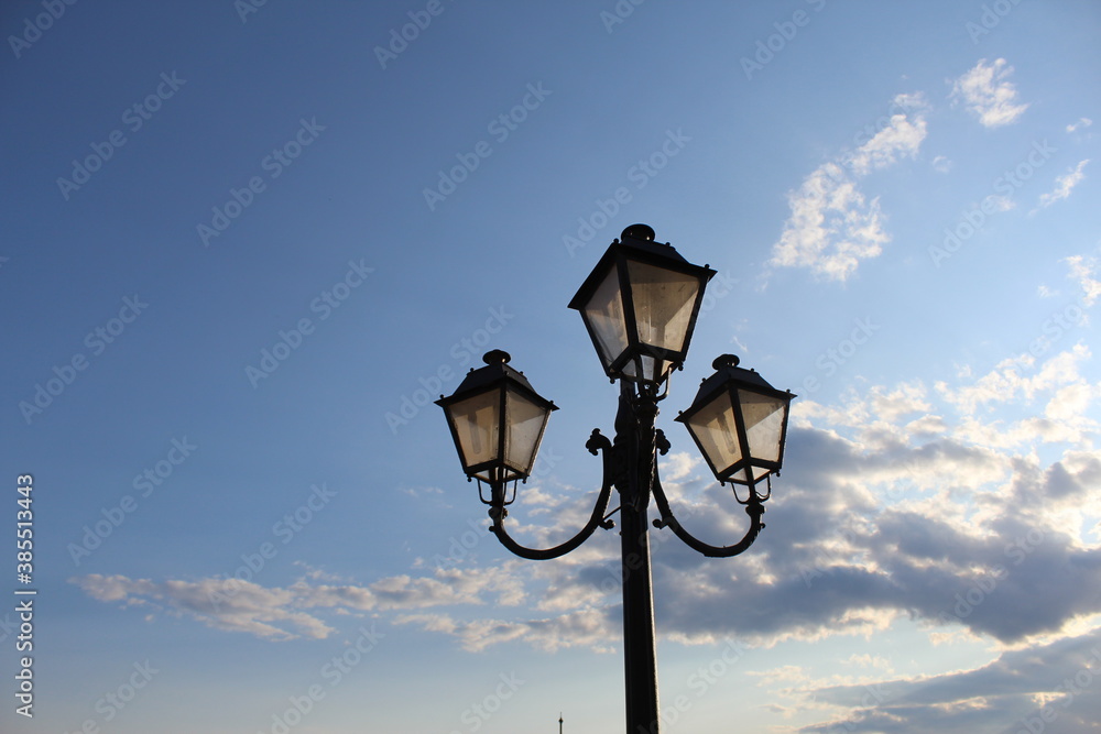 Lanterns against the background of the morning sky
Lanterns against the background of the morning sky