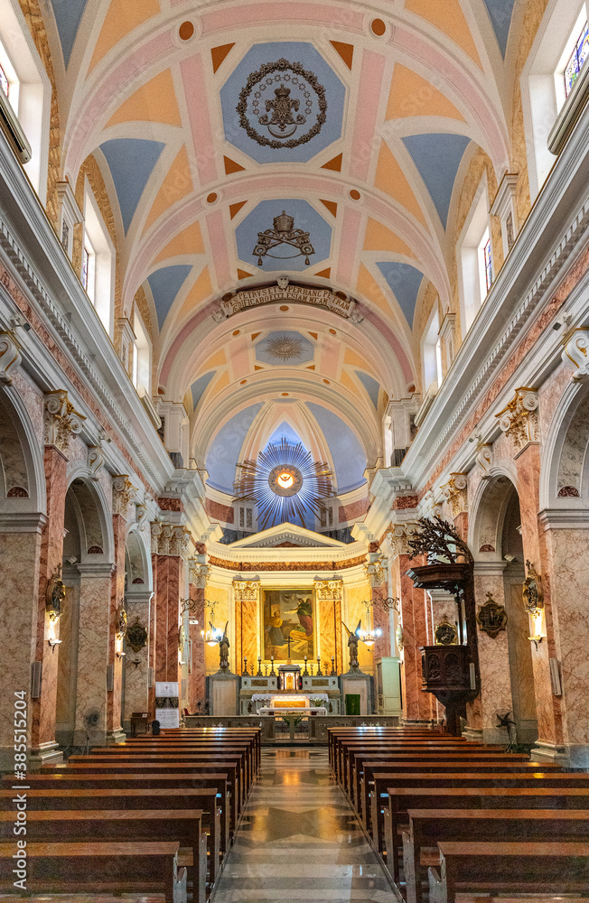 Interior of St. Peter Church in historic quarter of Old City of Jaffa in Tel Aviv Yafo, Israel