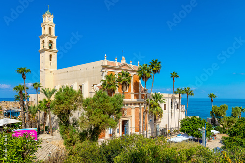 Quadro em tela Old City of Jaffa historic quarter with St