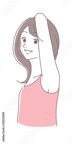 脇がツルツルの女性