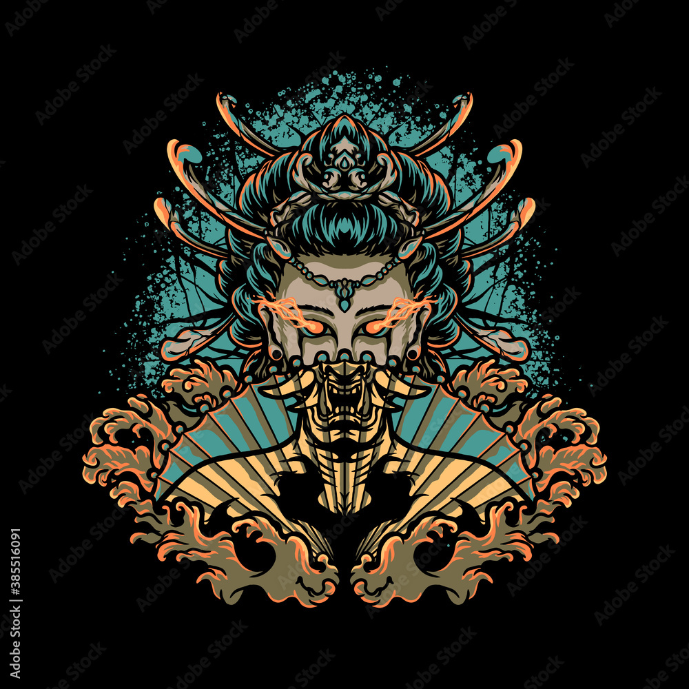 Fototapeta premium Geisha illustration for design merchandise or poster