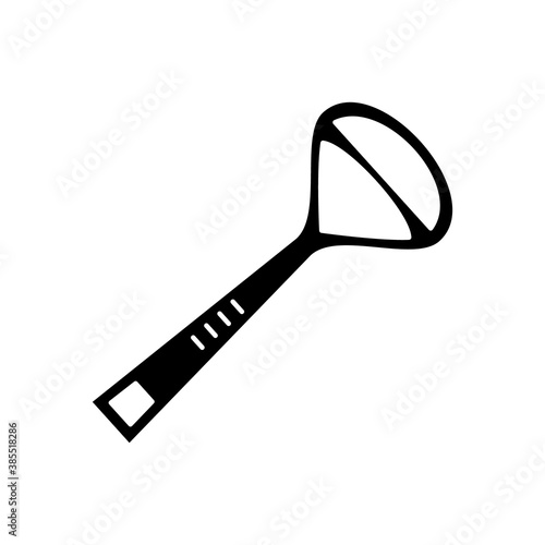 Vector silhouette of tongue cleaner isolated on the white background. Tongue scraper icon. Dental care. Oral hygiene and dental procedures concept.