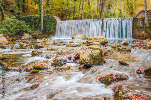 Low waterfall in Pollino national park, Southern Italy