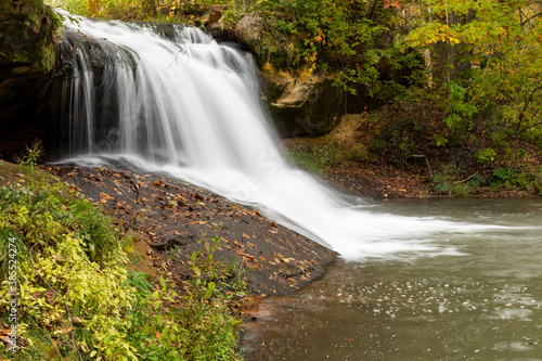 Waterfall On Big Trout Creek In Autumn