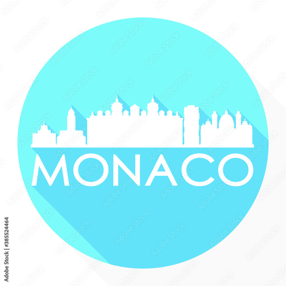 Monaco Europe Flat Icon Skyline Silhouette Design City Vector Art Logo.