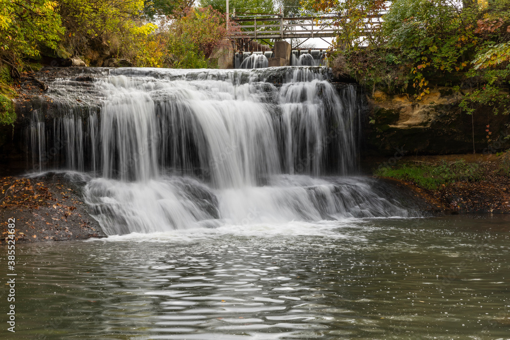 Waterfall On Big Trout Creek In Autumn
