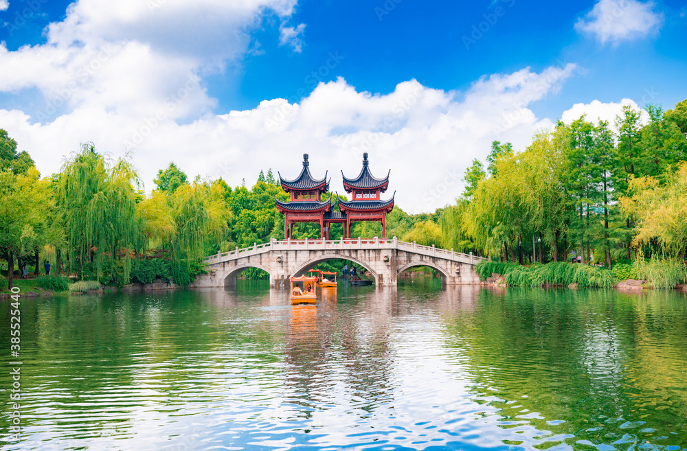 Fototapeta premium Environment of Guhua garden, Fengxian District, Shanghai, China