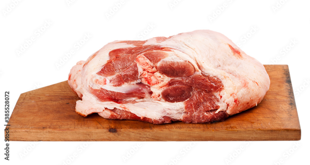 piece of pork on a board piece of pork on a board