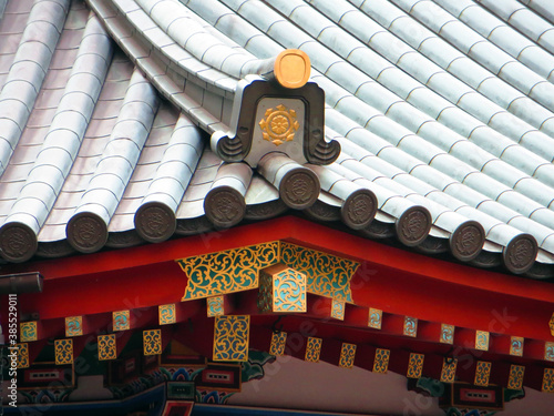 Detail of the roof of Naritasan temple, Japan