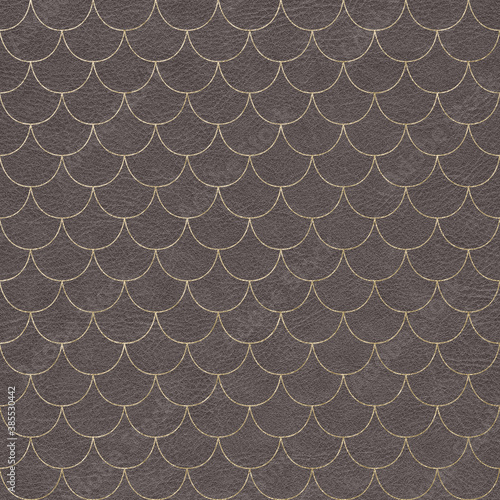 Metallic Champagne Gold Pattern on Leather Texture Background, Digital Paper