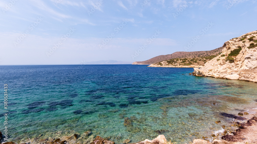 Beautiful seascape with blue Aegean sea. Knidos, province of Mugla, Turkey 