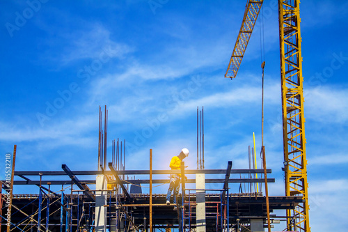 construction site with crane