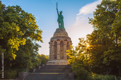 Hermannsdenkmal. Hermann Monument is the highest statue in Germany. It's located in the Teutoburg Forest, North Rhine Westphalia photo