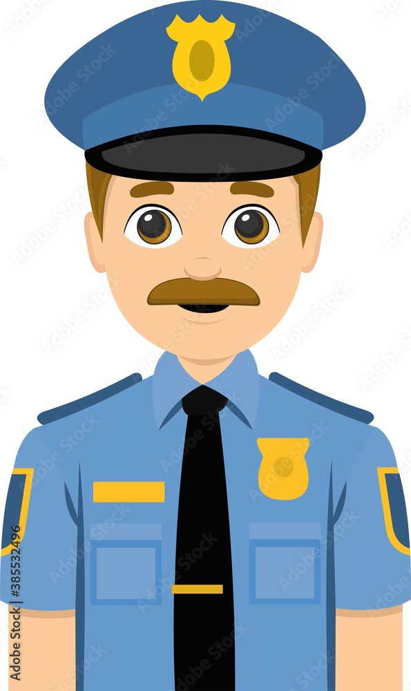 Vector illustration of a policeman emoticon Vector illustration of a policeman emoticon