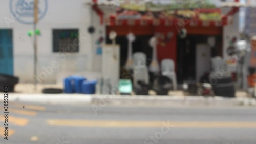 Blurred image of some cars moving on a highway