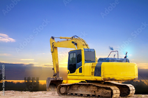 excavator on a construction site