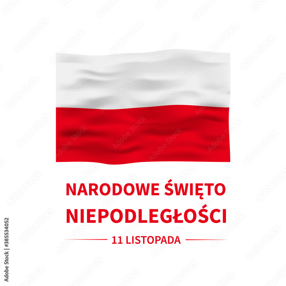 Poland Independence Day lettering in Polish language. Polish holiday celebrate on November 11. Easy to edit vector template for typography poster banner, flyer, shirt, greeting card, postcard, etc