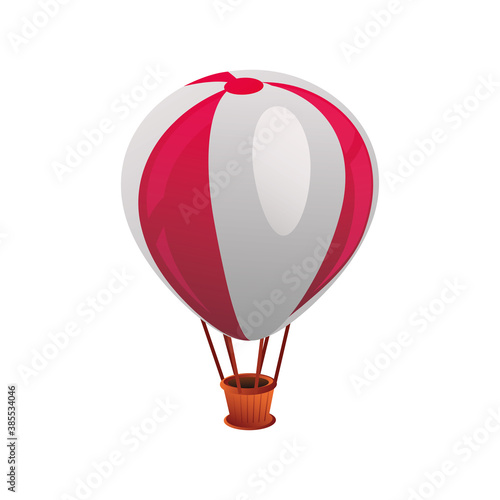 summer vacation travel, hot air balloon travel tourism detailed style