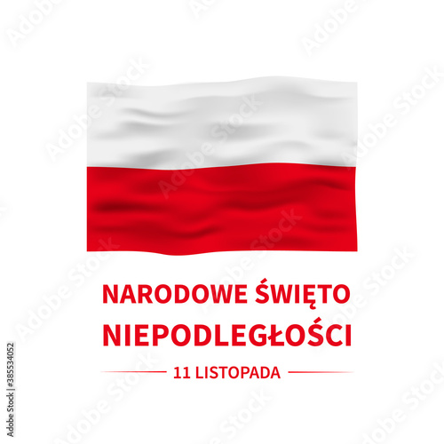 Poland Independence Day lettering in Polish language. Polish holiday celebrate on November 11. Easy to edit vector template for typography poster banner, flyer, shirt, greeting card, postcard, etc