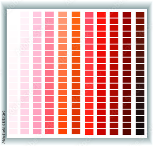 Red color palette, color shade, color blend illustration