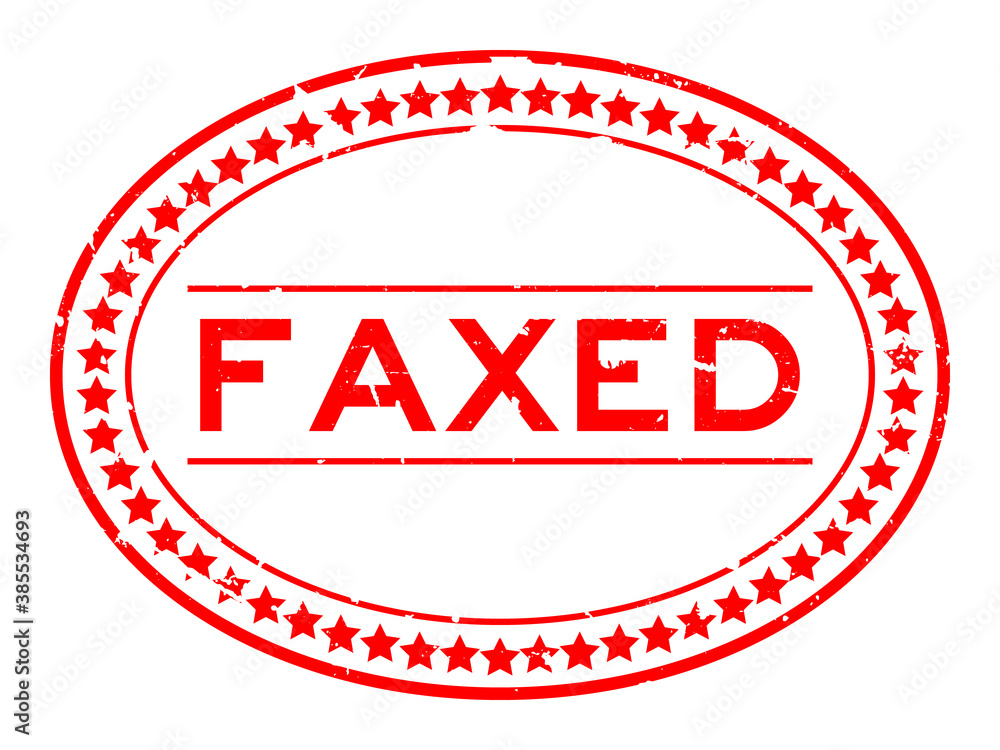 Grunge red faxed word oval rubber seal stamp on white background Grunge red faxed word oval rubber seal stamp on white background