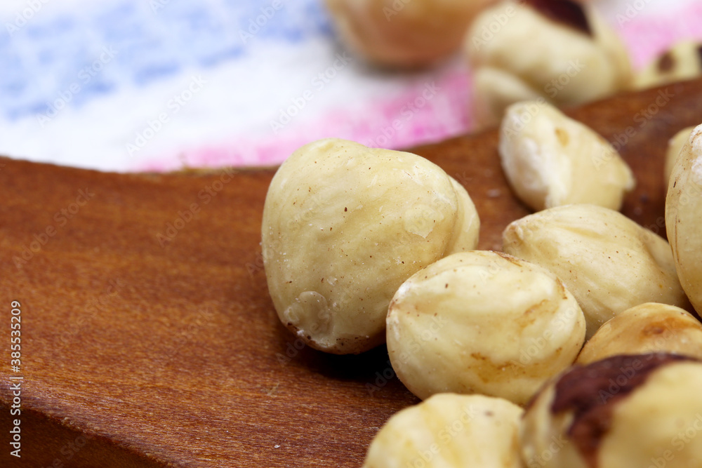 Fototapeta premium close-up organic fresh nuts on background