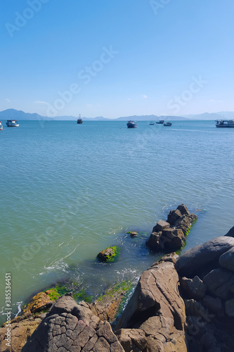 Amazing view of Bombinhas Brazil a beautiful day exotic beach