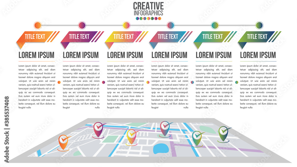Infographic modern timeline design vector template for business with 6 ...