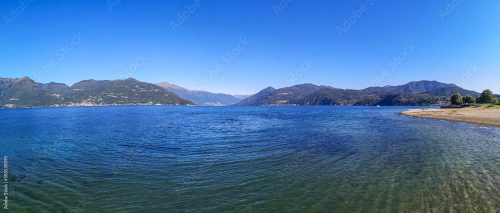 ultra wide panorama of the Lake Maggiore from Germignaga ultra wide panorama of the Lake Maggiore from Germignaga