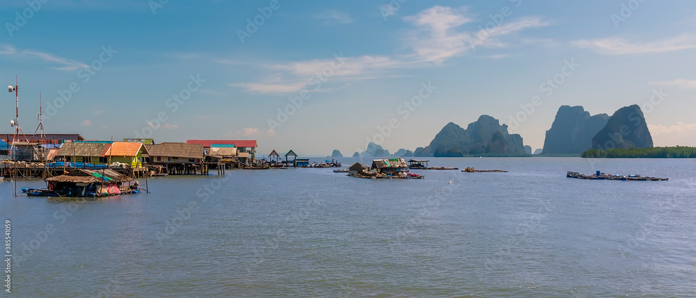 A view across the edge of the settlement of Ko Panyi in Phang Nga Bay, Thailand