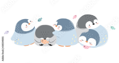 Cute Baby Penguins Group