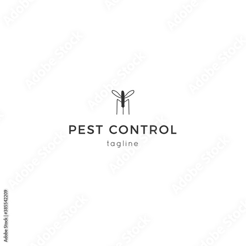 Vector insect icon, a mosquito. Hand drawn simple minimal logo template.