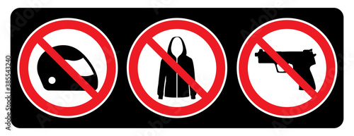 No Helmet, No Jacket and No Gun signs drawing by illustration