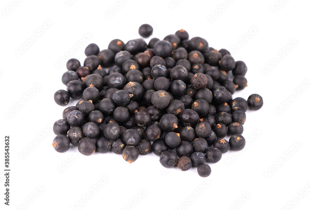 Dry juniper berries, isolated on white background. Common Juniper fruits. Dry juniper berries, isolated on white background. Common Juniper fruits.