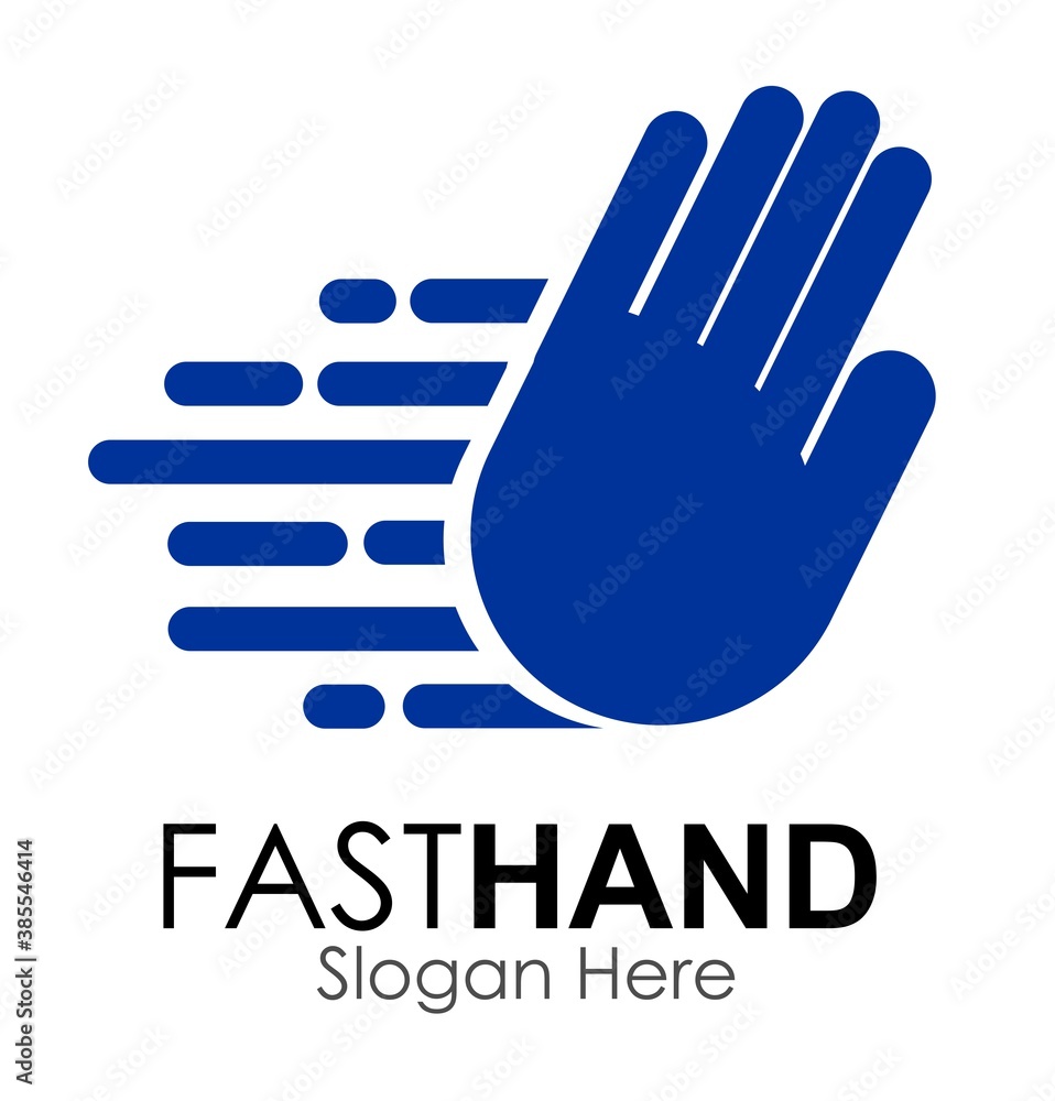 Obraz premium fast hand logo design concept