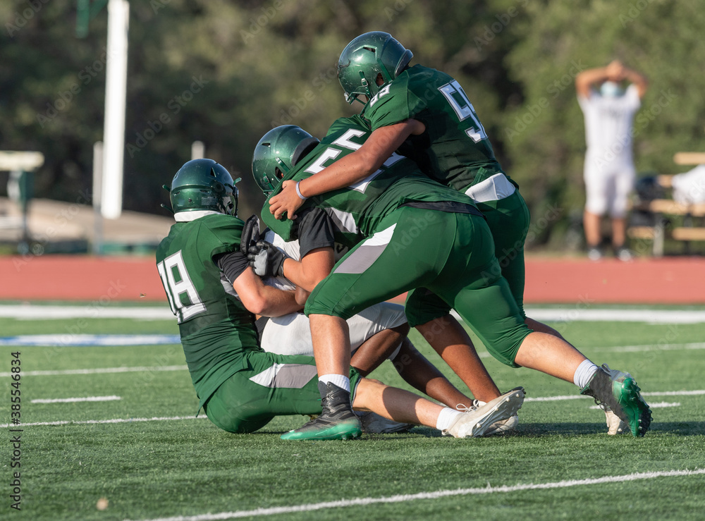 Amazing athletes making great catches and runs during a competitive football game Amazing athletes making great catches and runs during a competitive football game