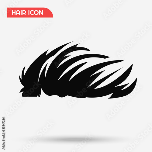 Black modern man hairdo icon vector template for salon and barbershop