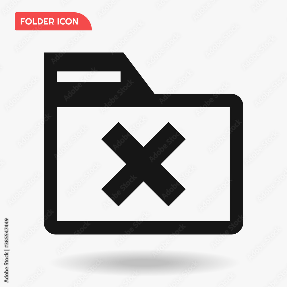 Flat black folder icon vector template on grey background for UI, apps and logo. Flat black folder icon vector template on grey background for UI, apps and logo.