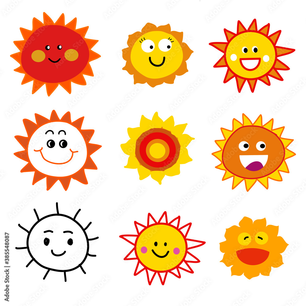 Fototapeta premium sun hand drawn cartoon vector