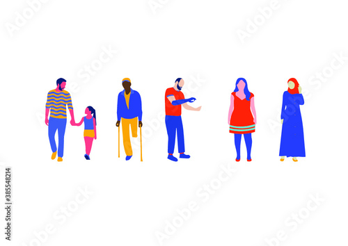 People in various shapes and sizes and lifestyle - illustration