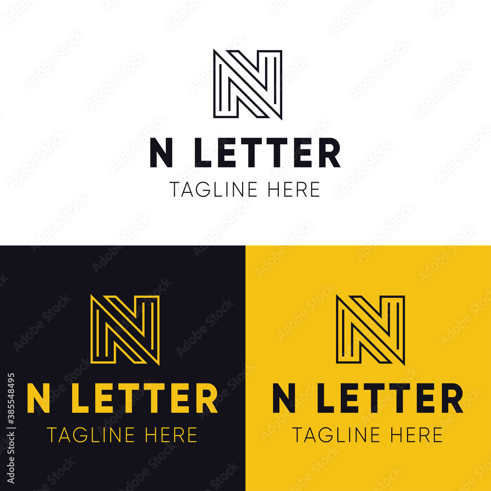 Obraz premium Minimal N Letter Logo Design Vector Template