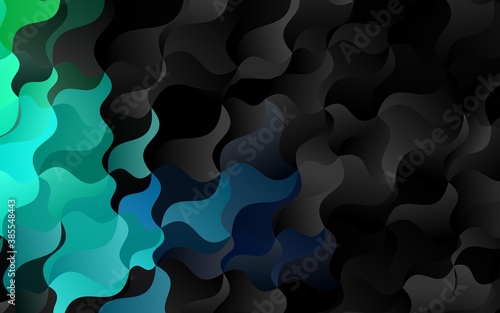 Dark BLUE vector template with bent lines. © Dmitry